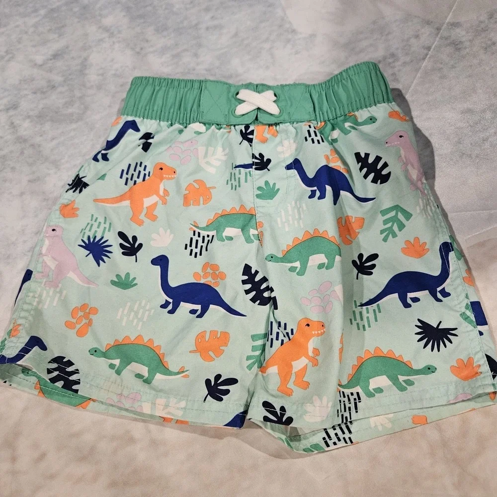 Boys Swim Trunks 5T Bundle Cat‎ & Jack Gymboree Dinosaur Tropical NWT 2 Pc